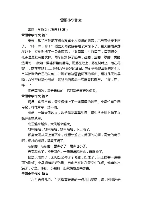 雷雨小学作文