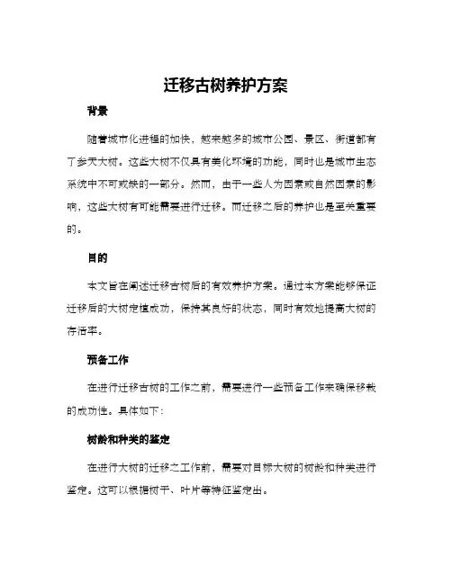 迁移古树养护方案