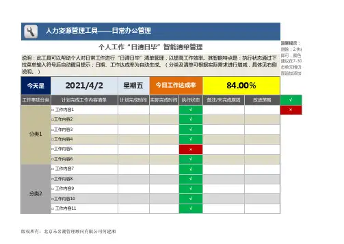 个人工作清单