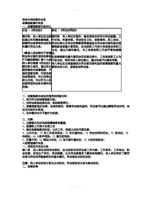 劳动合同法操作实务