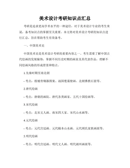 美术设计考研知识点汇总