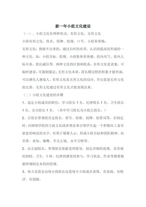 小组文化建设