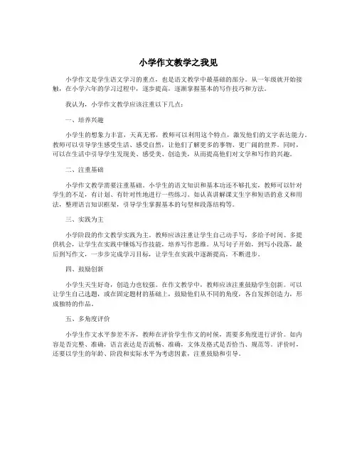 小学作文教学之我见