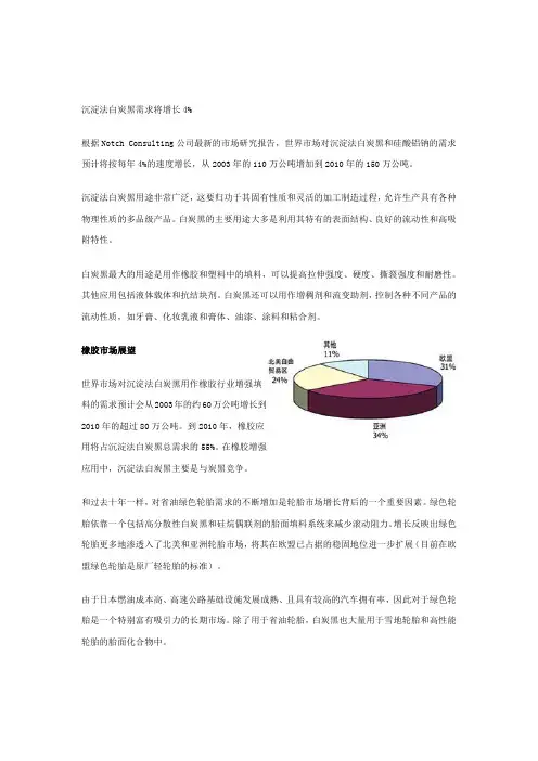 沉淀法白炭黑需求将增长4