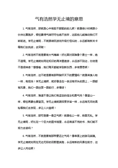 气有浩然学无止境的意思