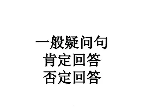 小学语法一般疑问句及回答解析(二年级)最新版本