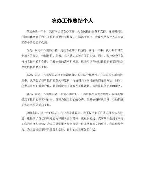 农办工作总结个人
