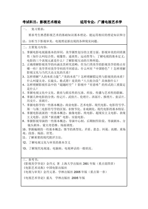 上海大学考研真题652影视艺术理论