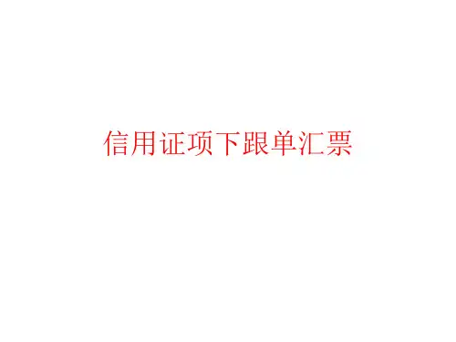 信用证项下跟单汇票