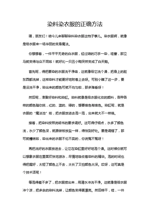 染料染衣服的正确方法