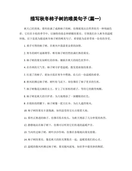 描写秋冬柿子树的唯美句子(精选2篇)