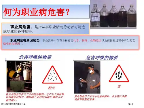 职业病危害因素的来源分类