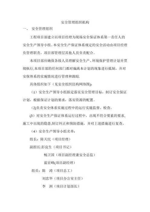 安全管理组织结构分析