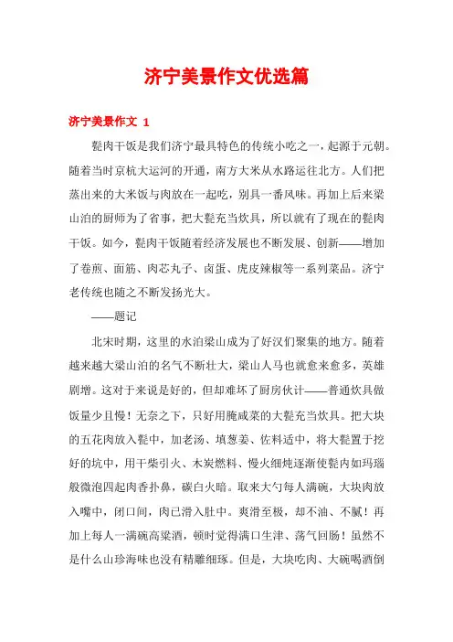 济宁美景作文优选篇