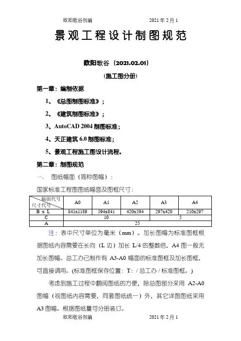 景观施工图绘图规范之欧阳歌谷创编