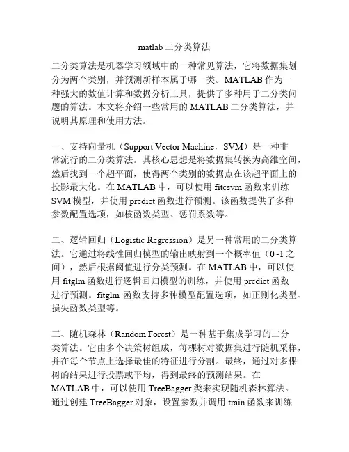 matlab二分类算法