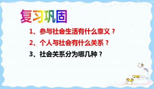 人教版道德与法治八年级上在社会中成长PPT精品课件