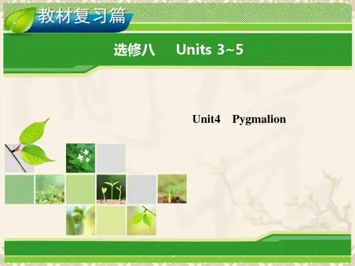高考英语一轮复习 Unit 4 Pygmalion指导课件 新人教版选修8