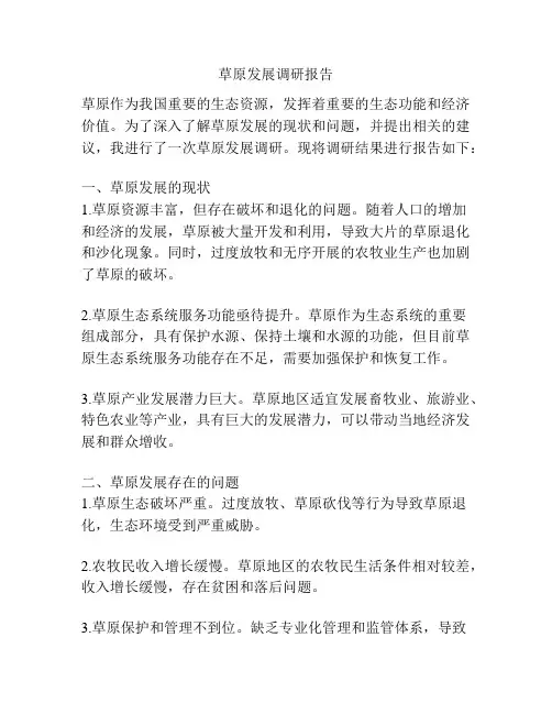 草原发展调研报告