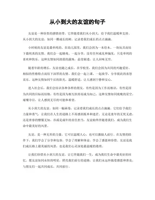 从小到大的友谊的句子