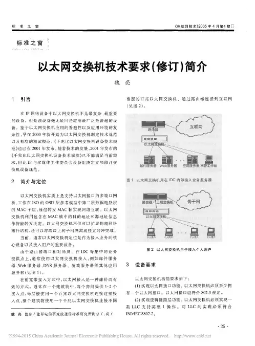 以太网交换机技术要求_修订_简介_魏亮