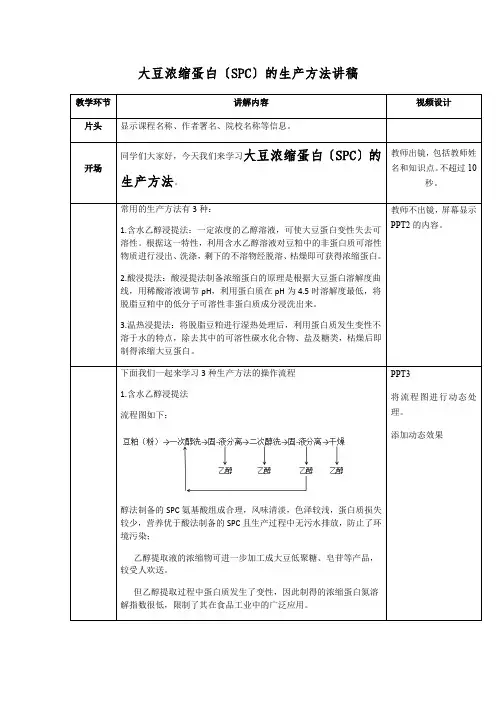 粮食工程技术《13-脚本-大豆浓缩蛋白(SPC)的生产方法19.8.1》