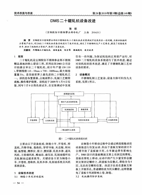 DMS二十辊轧机设备改进