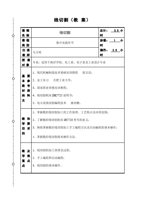 线切割(教(精)
