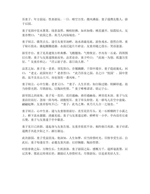 男孩用文言文翻译