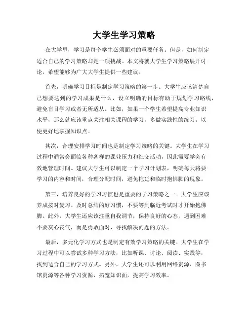大学生学习策略