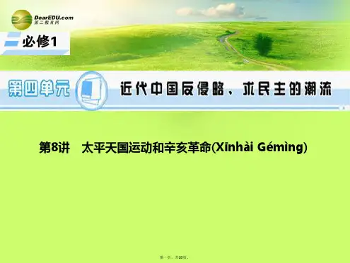 高考历史一轮总复习 第8讲 太平天国运动和辛亥革命课件 新人教版必修1[1]