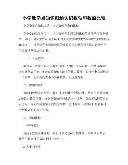 小学数学点知识归纳认识数轴和数的比较