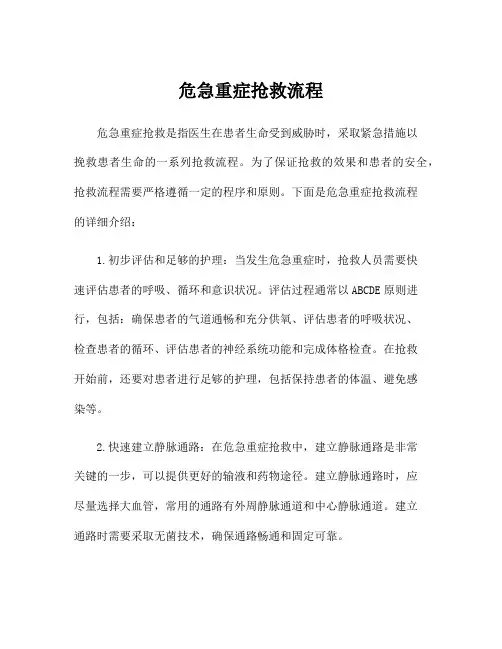 危急重症抢救流程