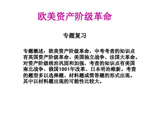 欧美资产阶级革命专题复习