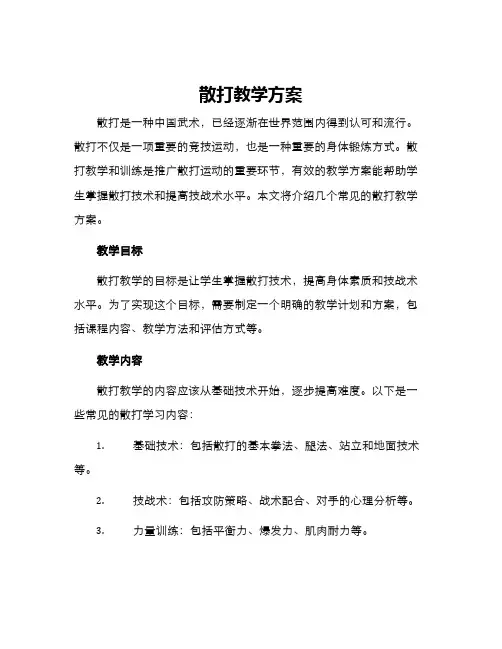 散打教学方案