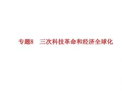2018年中考历史专题复习课件： 专题8 三次科技革命和经济全球化