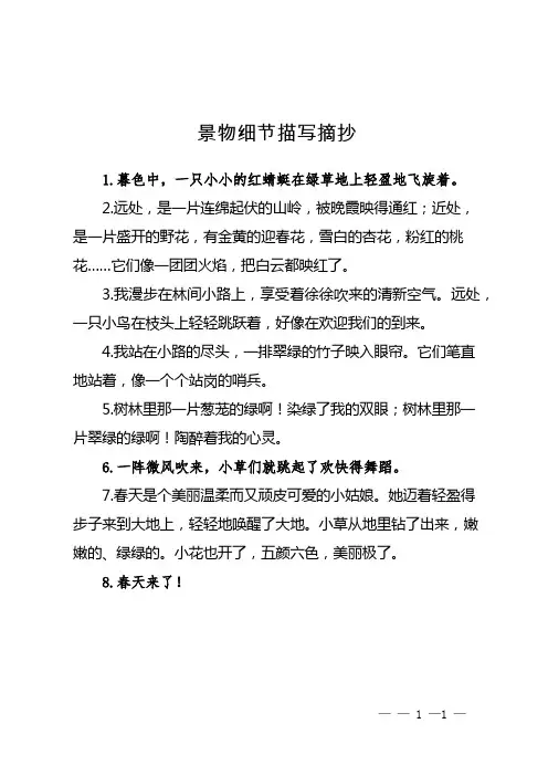 景物细节描写摘抄