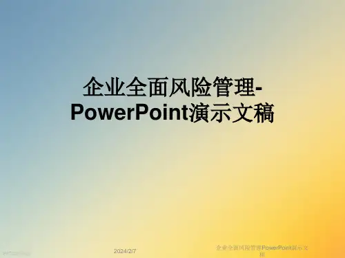 企业全面风险管理PowerPoint演示文稿