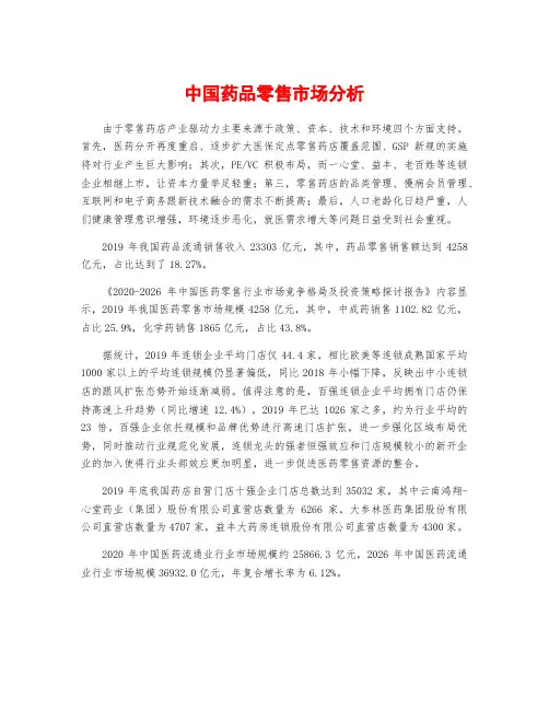 中国药品零售市场分析