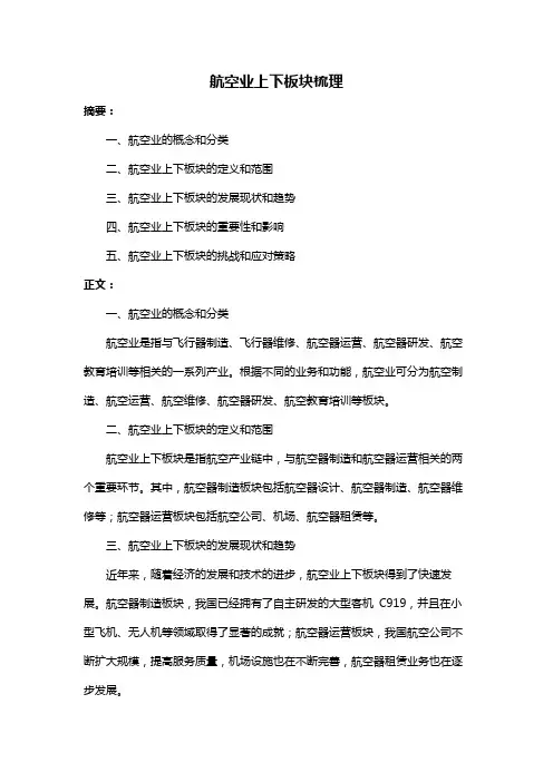 航空业上下板块梳理
