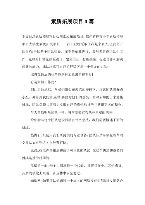 精品-素质拓展项目4篇