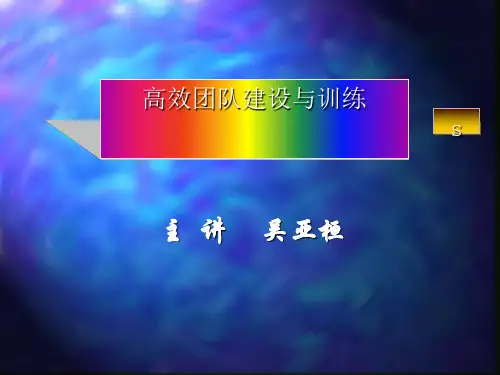 高绩效团队建设与训练培训讲座(PPT 45页)