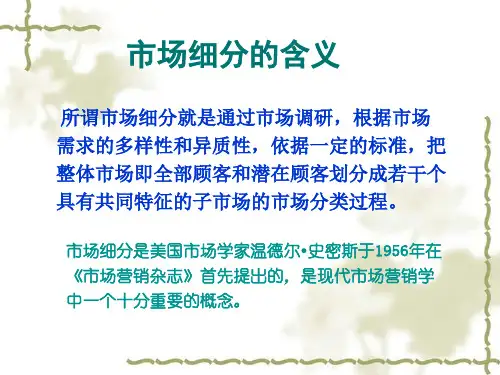 市场细分与目标市场定位