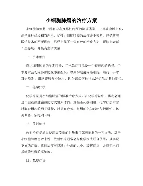 小细胞肺癌的治疗方案