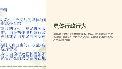 具体行政行为