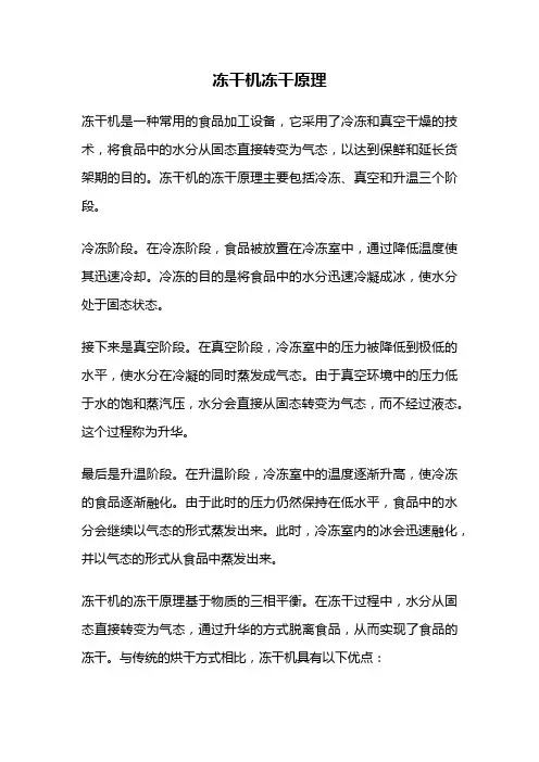 冻干机冻干原理