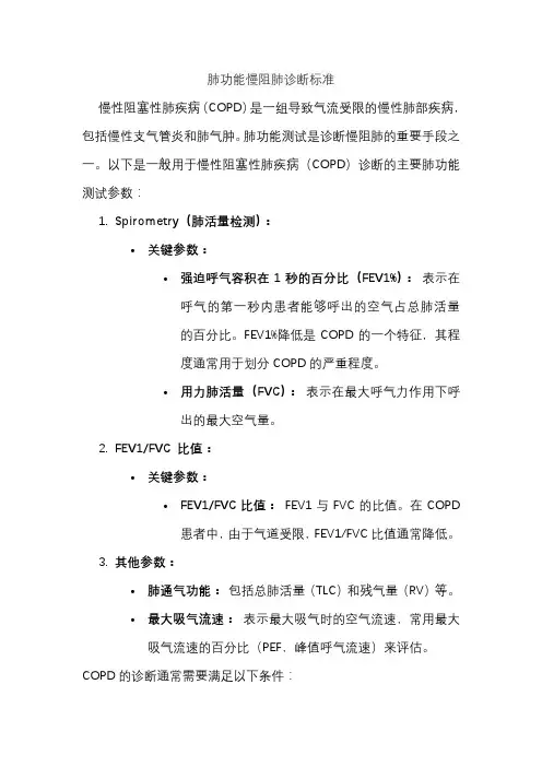肺功能慢阻肺诊断标准