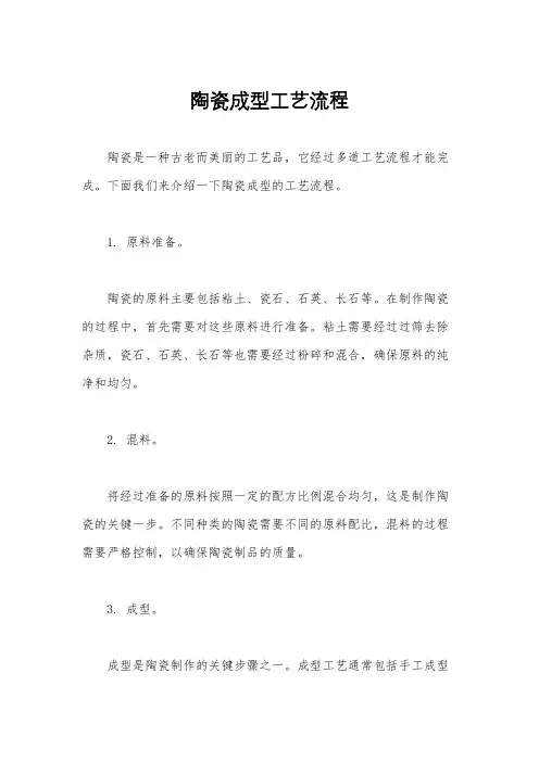 陶瓷成型工艺流程