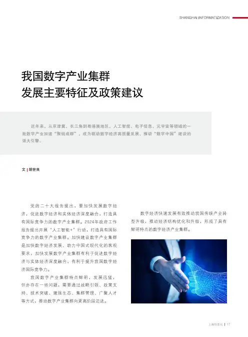 我国数字产业集群发展主要特征及政策建议