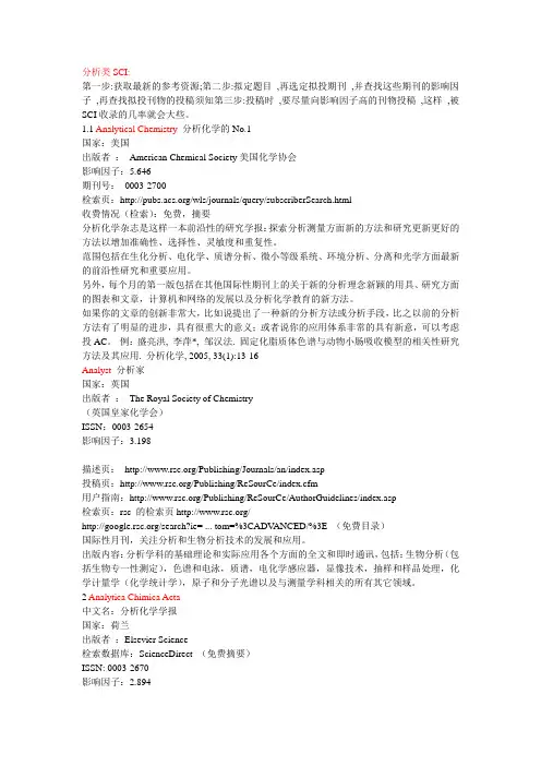 分析类SCI期刊